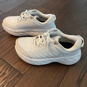 Hoka One One Bondi. White leather, size 7. Barely worn.